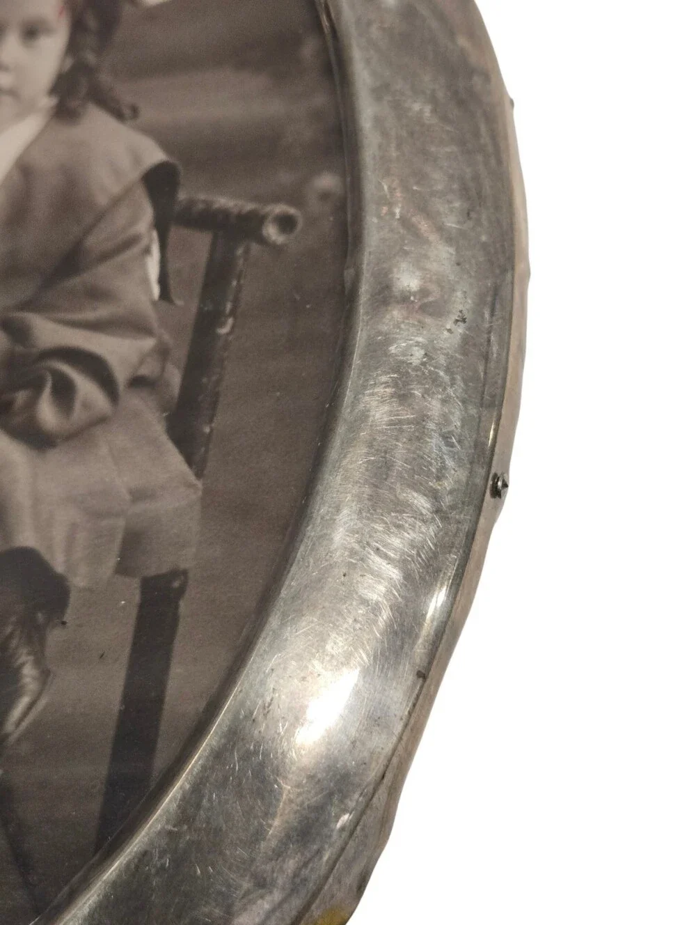 Antoque Sterling Silver Oval photo frame